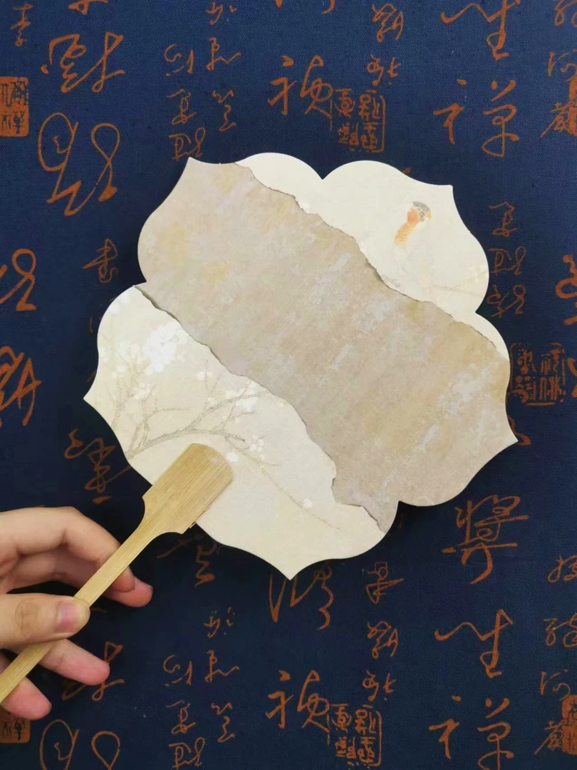【蜡染书法团扇】蜡染宣纸半生半熟加厚书法国画古风专用团扇