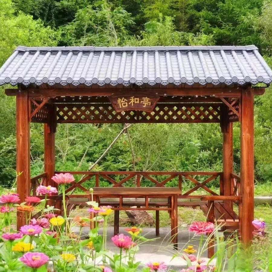 邺青庭院古建户外防腐木经典款休闲亭子葡萄架顶棚农家小院遮阳亭