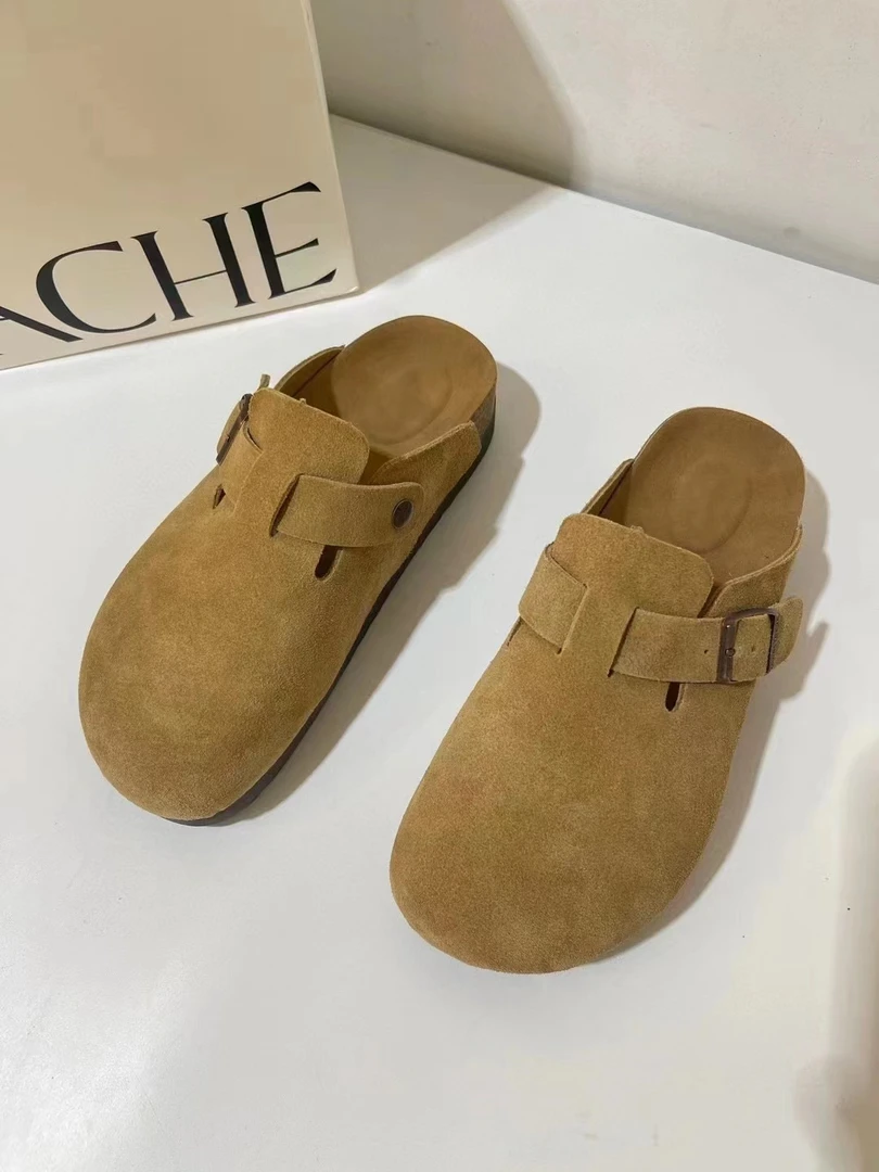 市2024夏季新款女款包头软木半拖外穿懒人鞋0730