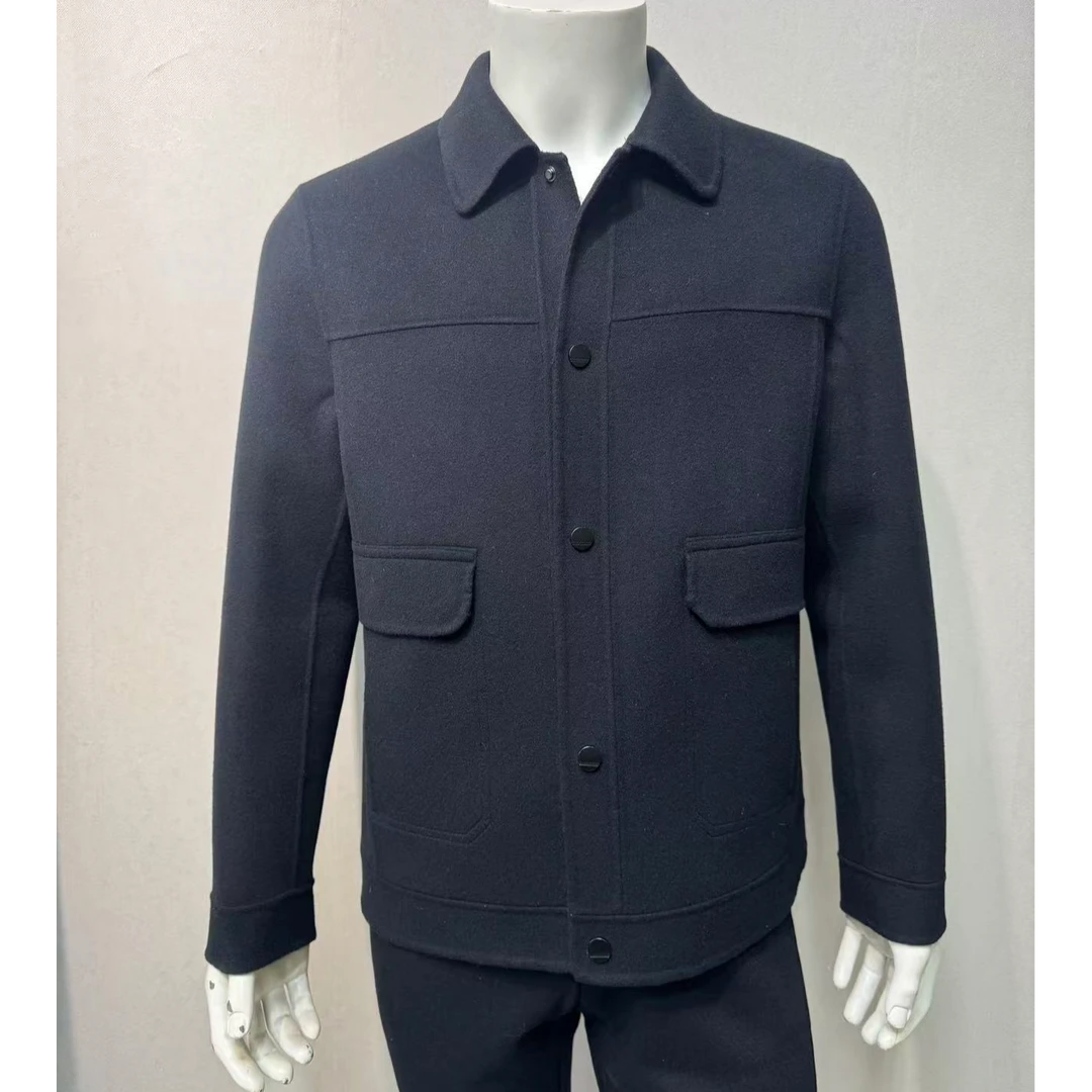 男士商务休闲时尚百搭翻领短款羊毛外套