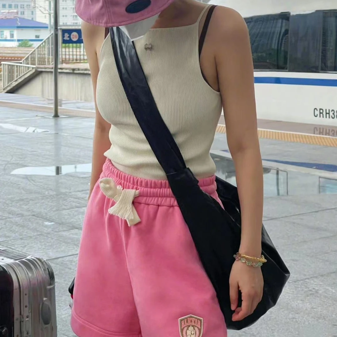 AlexiaSandra吴昕同款 徽章短卫裤两色