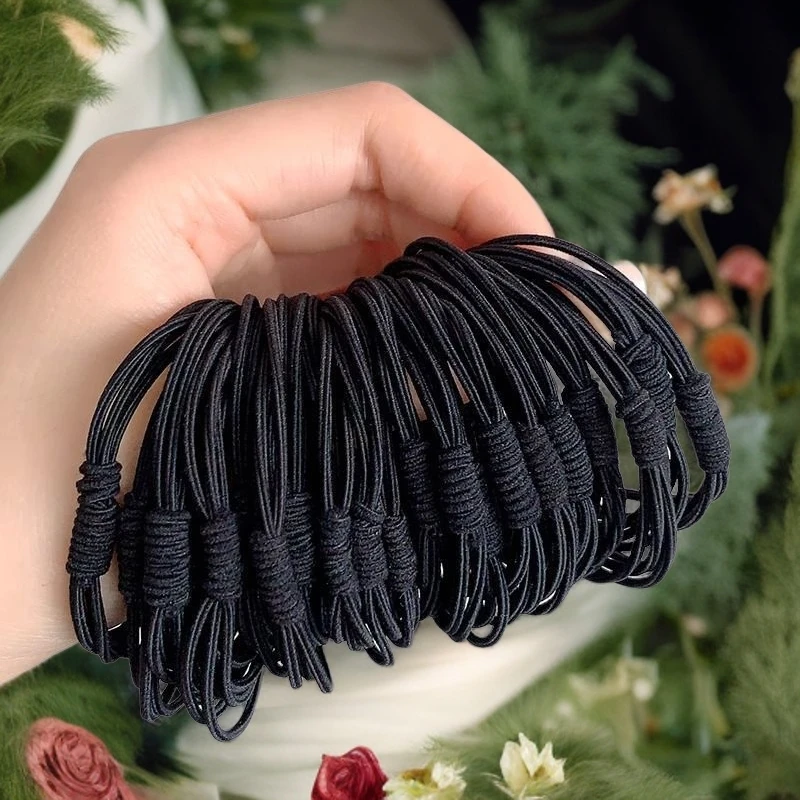 四合一不伤发女扎发绳高弹力发饰布艺甜美头绳非金属发饰百搭皮筋