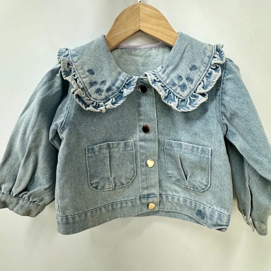 40705-纯色牛仔儿童童装少女风女洋气儿童牛仔外套（建议拍大一码）