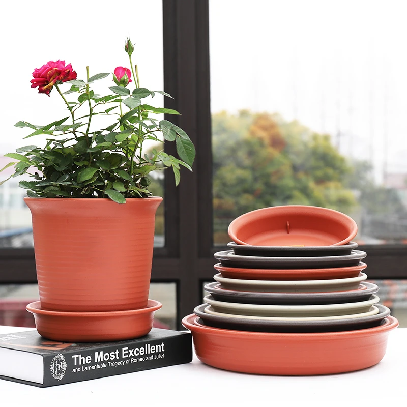 长中钵托盘树脂圆形塑料托盘花座花托接水盘花盆爱丽丝花盆底盘