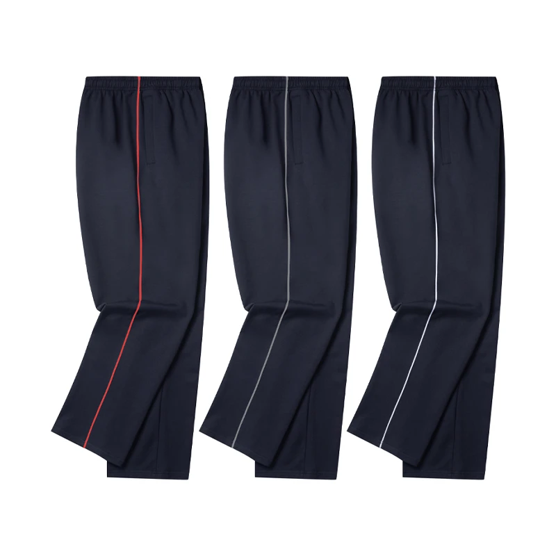 校服裤子三条杠藏青色初高中小学生男女直筒运动儿童校裤春秋长裤