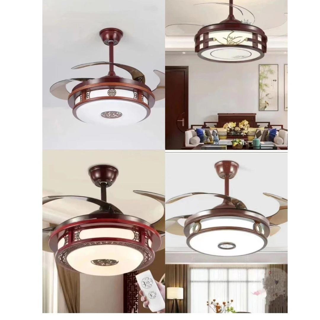 【精选】42寸48寸白光隐形风扇灯吊扇家用客厅餐厅卧室带电扇吊灯