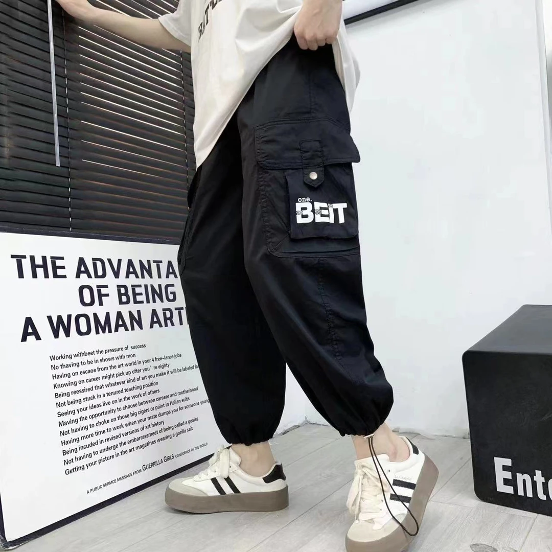 夏季巨匠少年速干工装裤美式设计师款宽松中大童