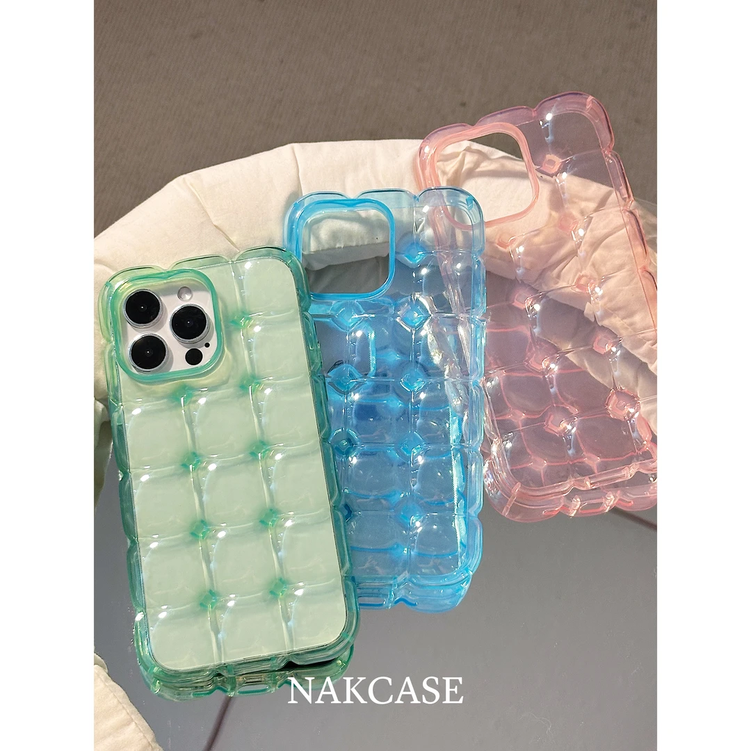 卡通可爱个性透色鸡蛋仔气囊壳苹果15promax/14/13/12手机壳