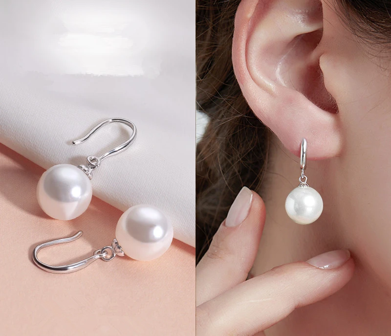 925银仿珍珠耳饰 耳环长款耳坠新款简约百搭优雅防过敏耳饰耳钩女