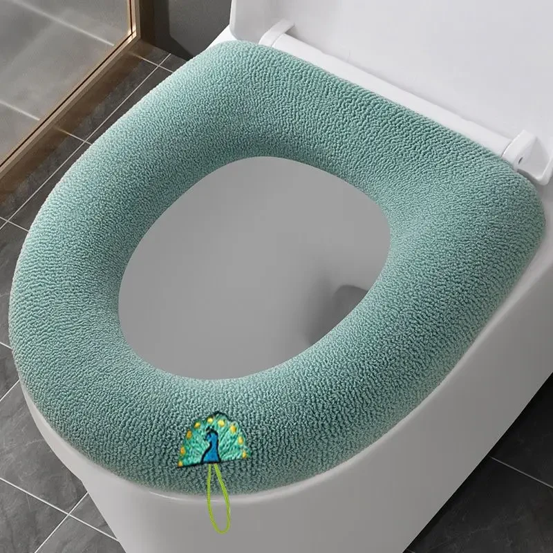可水洗马桶垫秋冬季家用柔软毛绒加厚通用坐便垫拉链式亲肤坐便套