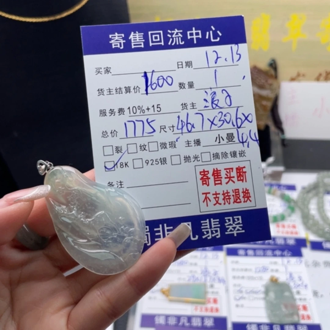 【闪购商品】翡翠颈饰18K金镶嵌流****基