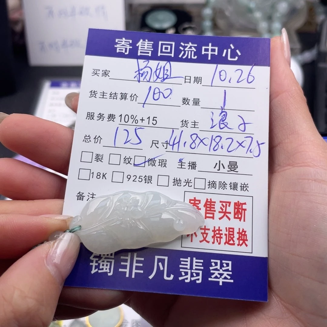 翡翠颈饰未镶嵌杨***姐