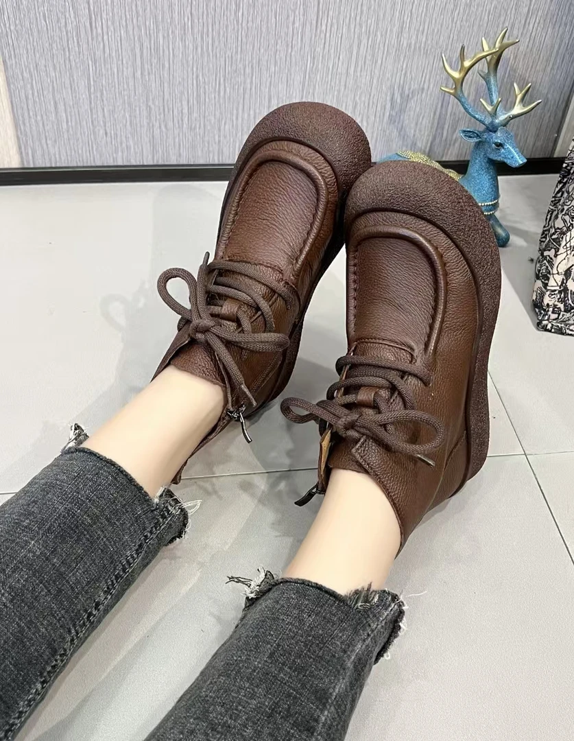 尚品家-冬季加绒牛皮靴