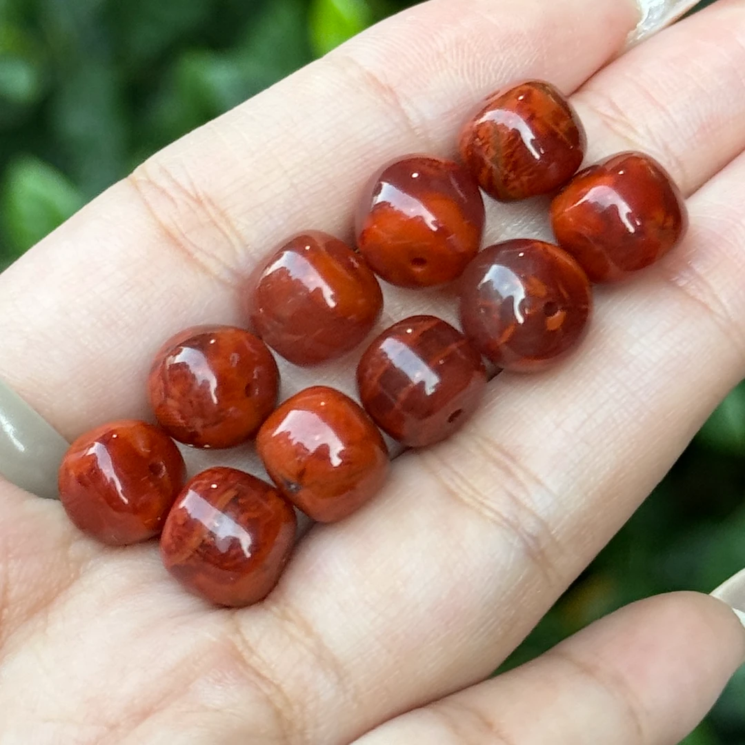 10mm天然南红川料老型珠单珠（多样性发货一颗）