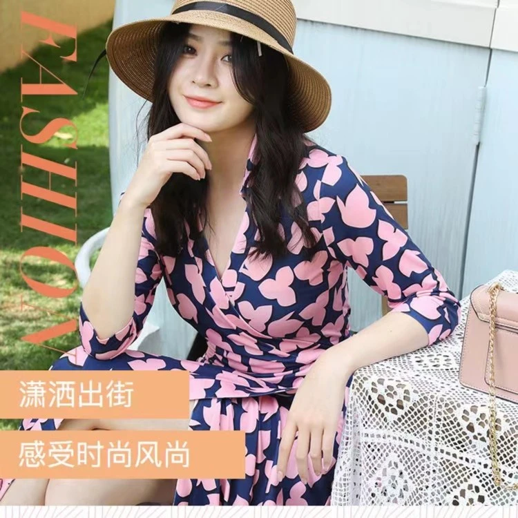 茶歇裙裹身裙2023春季新款多种花色气质优雅连衣裙