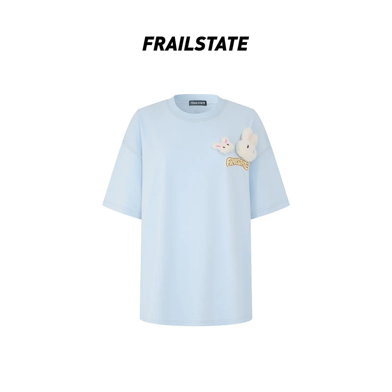 FRAIL STATE春夏兔子玩偶圆领常规款可爱风T恤男女同款