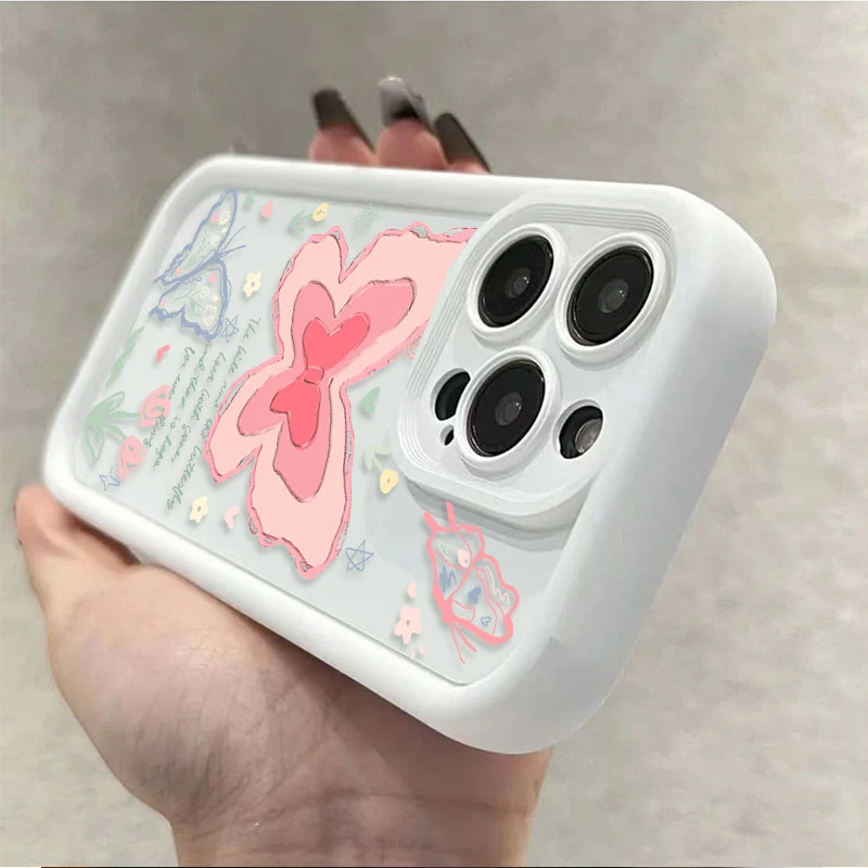 全包花朵蝴蝶适用苹果15手机壳iphone15promax气囊12硅胶14/13