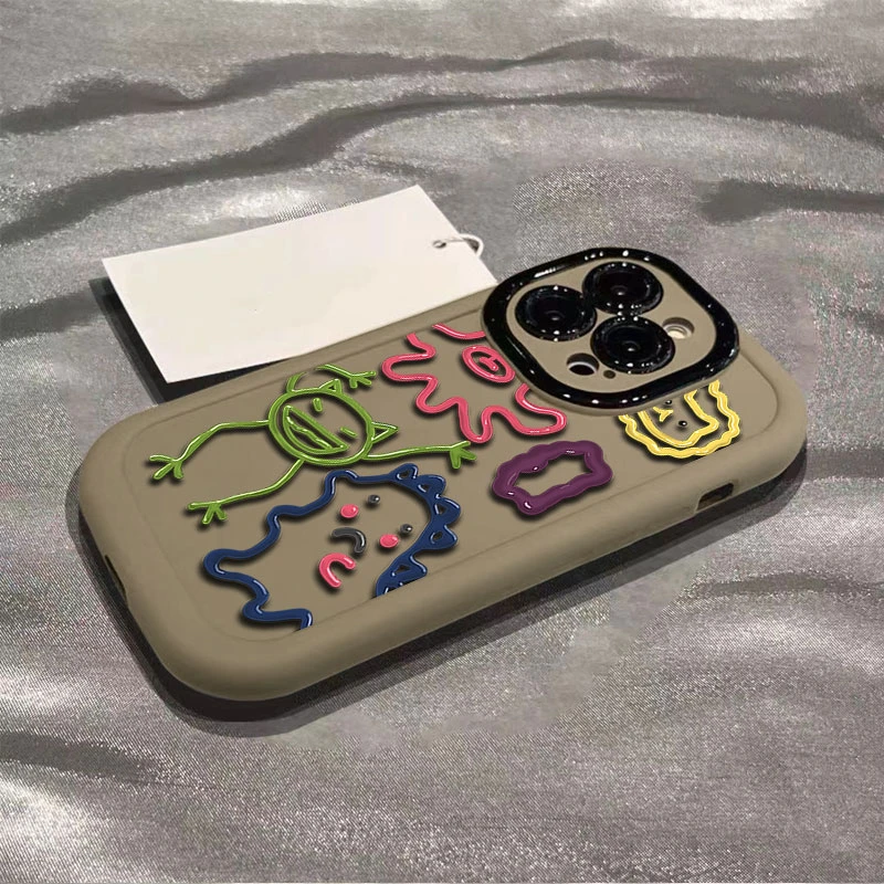 高级感卡通怪兽适用苹果15promax手机壳iphone14全包13/12/11/x