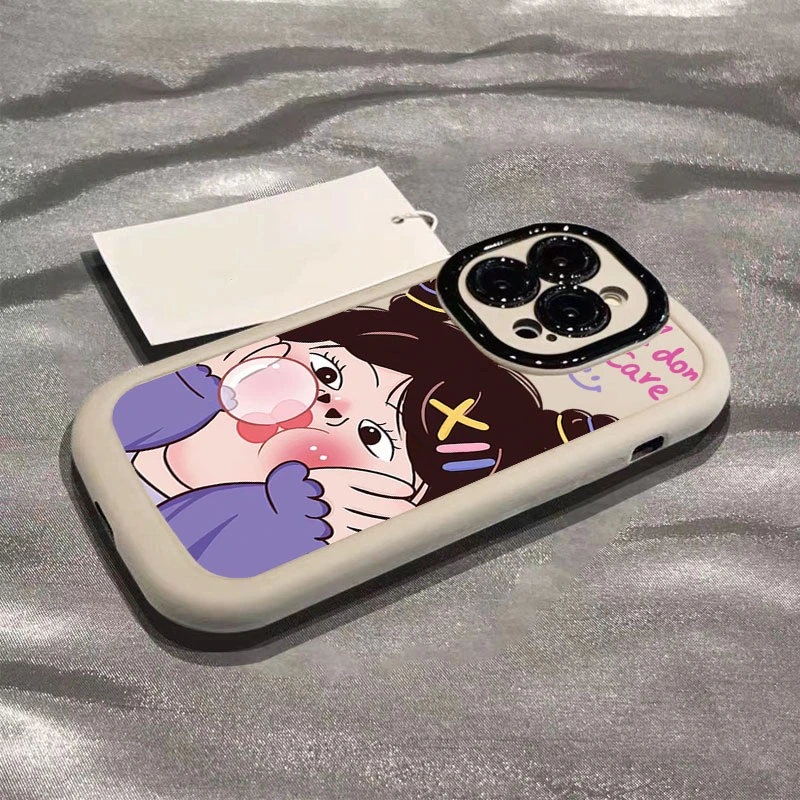 高级感卡通女孩适用苹果15promax手机壳iphone14全包13/12/11/x