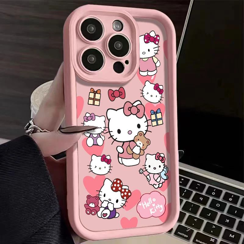 全包个性凯蒂猫适用苹果15手机壳iphone15promax气囊12硅胶14/13