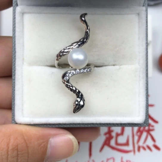 淡水珍珠耳饰银S925镶嵌