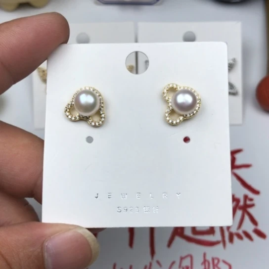 淡水珍珠耳饰银S925镶嵌