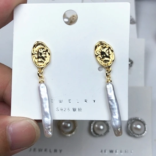 淡水珍珠耳饰银S925镶嵌