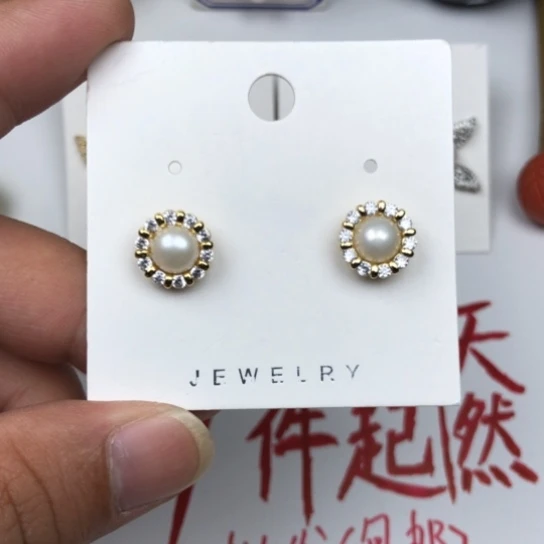 淡水珍珠耳饰银S925镶嵌