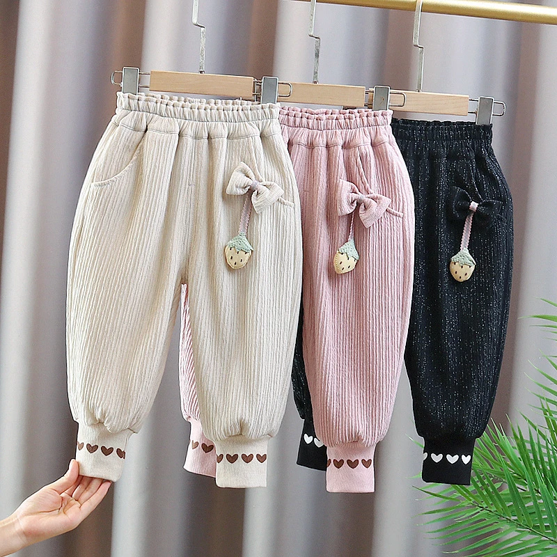 外贸新款女童裤子春秋外穿秋款卫裤小童运动休闲裤女宝宝长裤