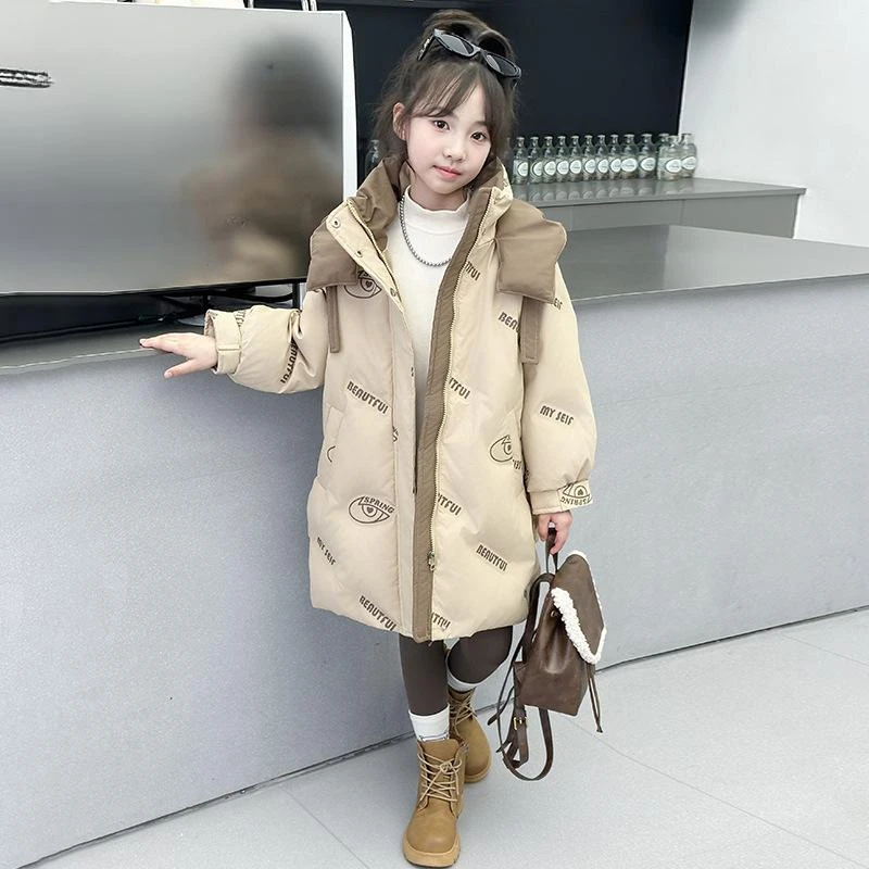 女童棉服外套冬装2024新款洋气宝宝加绒夹棉中大童棉袄冬季棉衣