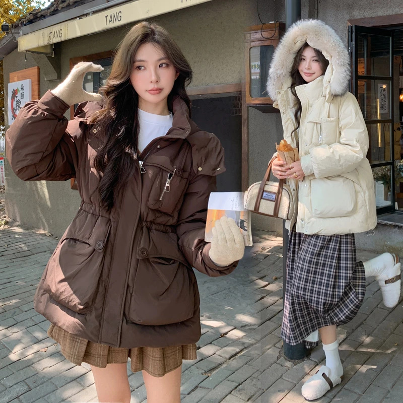 羽绒服女中长款2025冬200斤胖mm加肥加大韩版加厚修身外套D9922