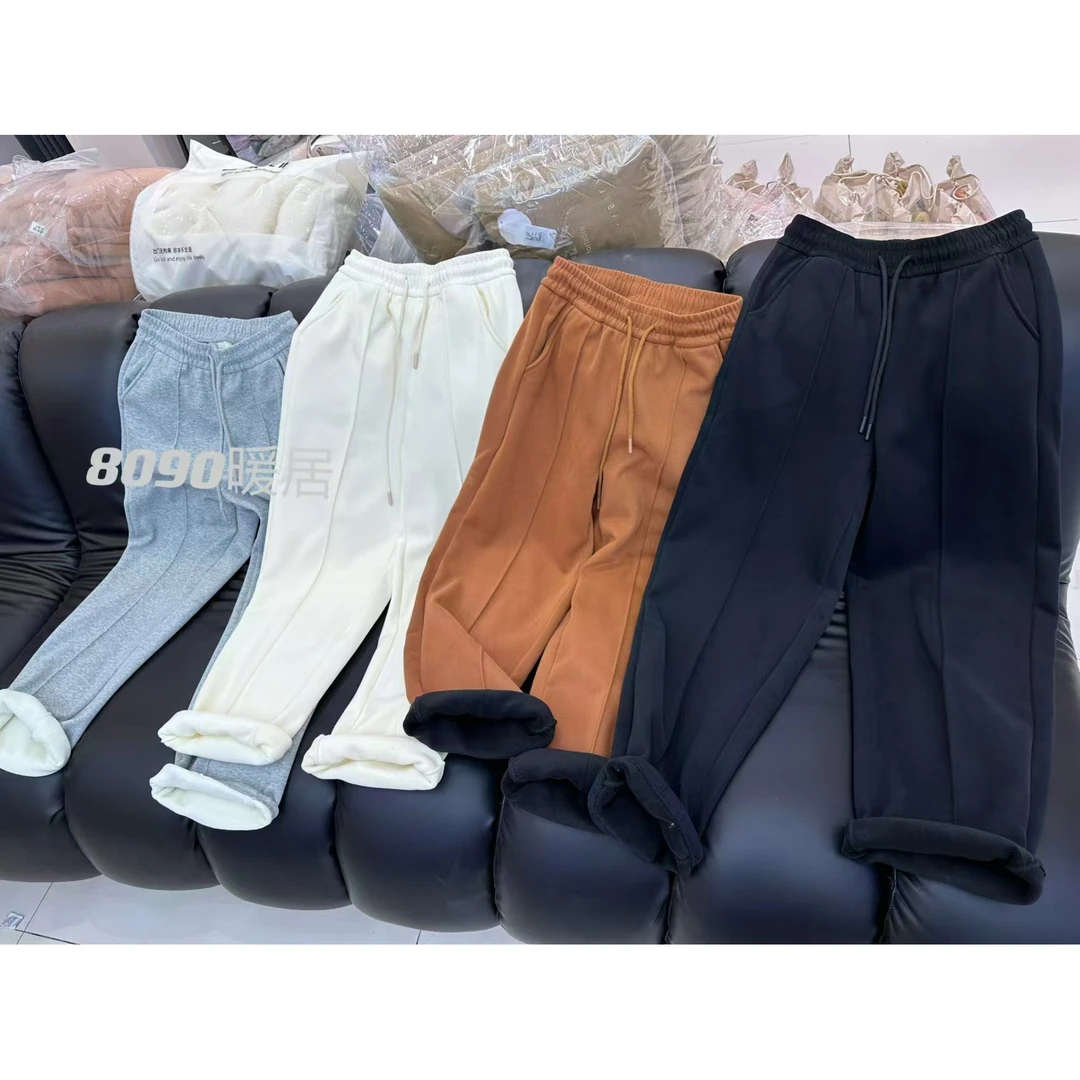 【8090暖居】慵懒风加绒卫裤秋冬款休闲运动百搭显瘦NJ-9816