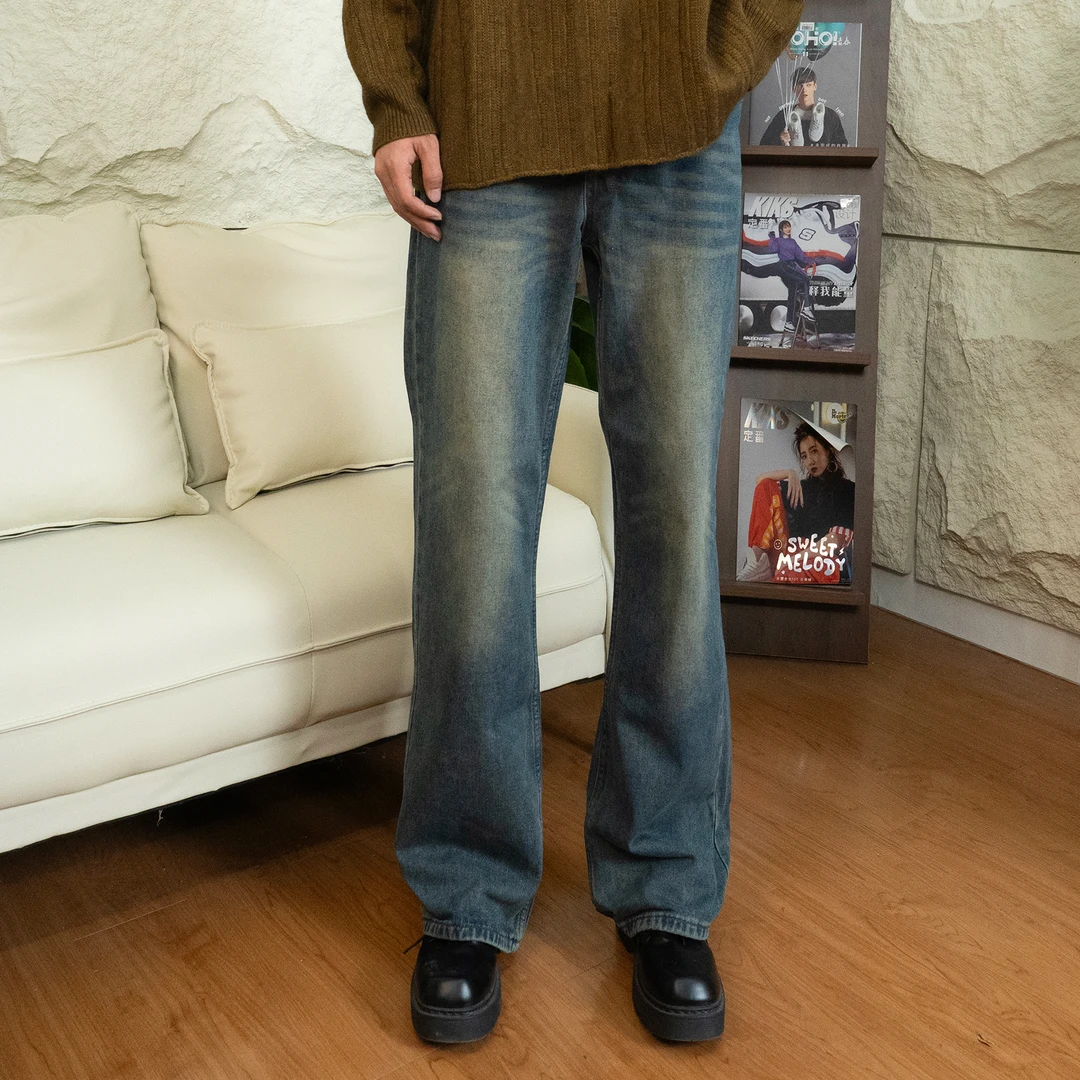 【LESVOID】2025春夏新款牛仔裤cleanfit复古蓝百搭直筒宽松男款