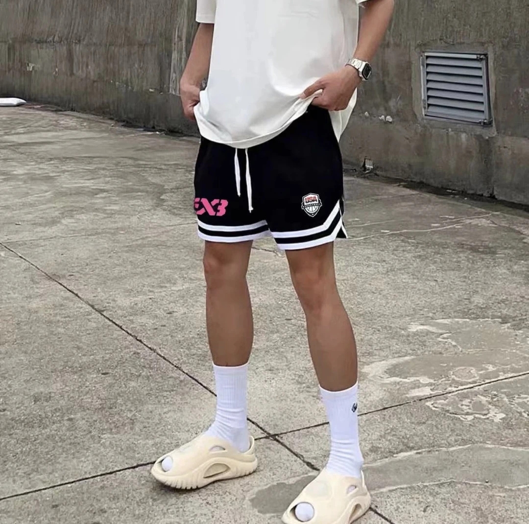 美式短裤篮球3v3训练五分裤速干网眼三对三大师赛运动宽松休闲裤