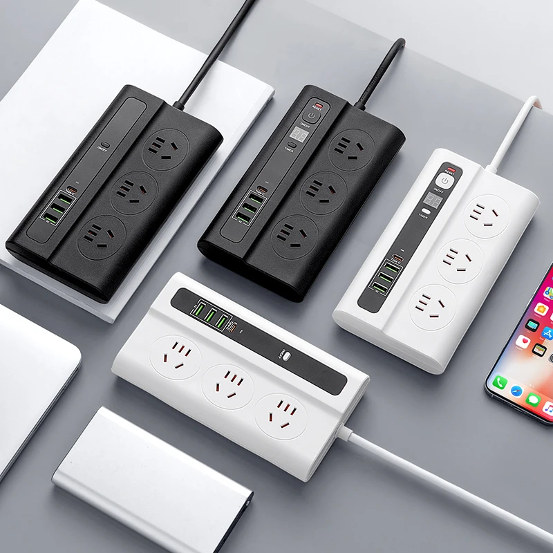 24小时定时插座带USB快充家用插排带线学生宿舍多功能遥控插线板