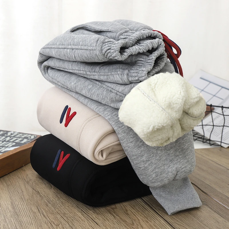 【加厚羊驼绒】儿童裤子加绒2024新款男女童裤子休闲裤秋冬装卫裤