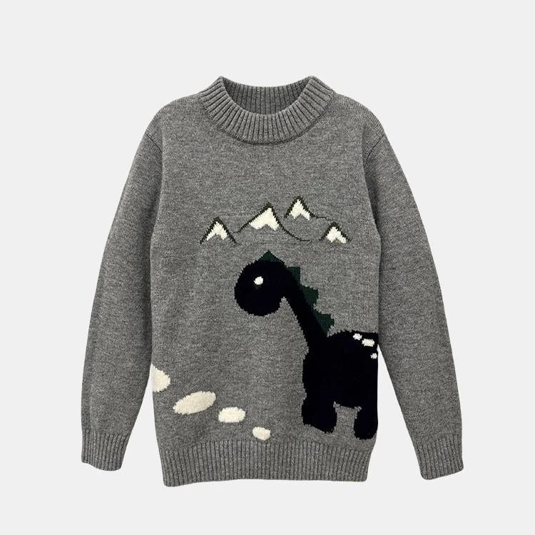 SHEEP NANNY【小恐龙】秋冬儿童圆领羊毛衫，男女童长袖保暖上衣