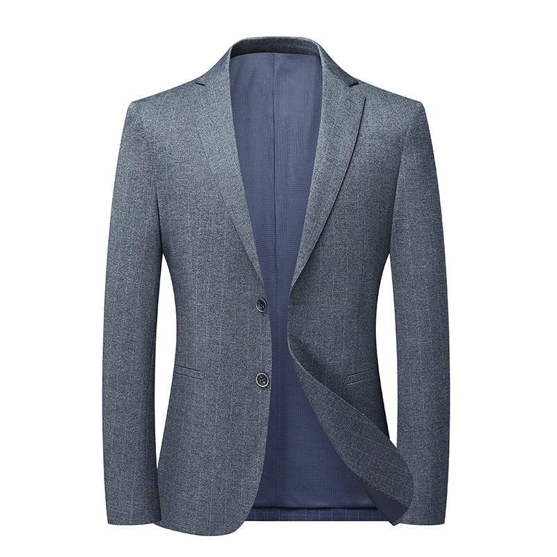 【轻奢暗纹】春夏新款抗皱免烫男士休闲商务中青年男西服上衣9910