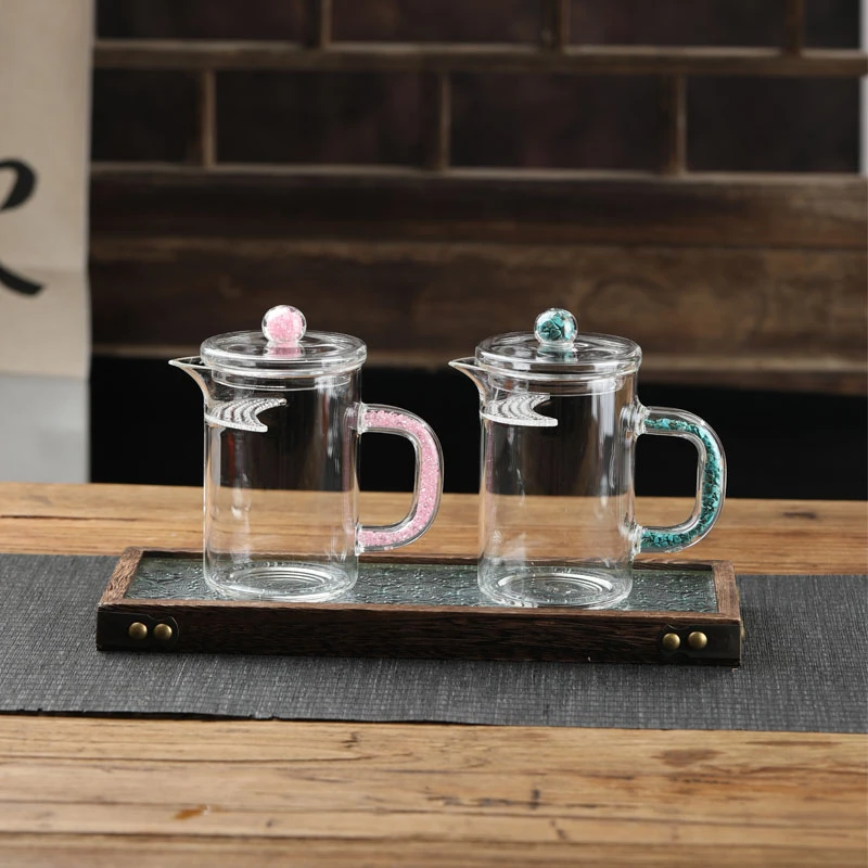 新款急冷急热耐热加厚分茶器高硼硅月牙公道杯办公杯三件套大茶具