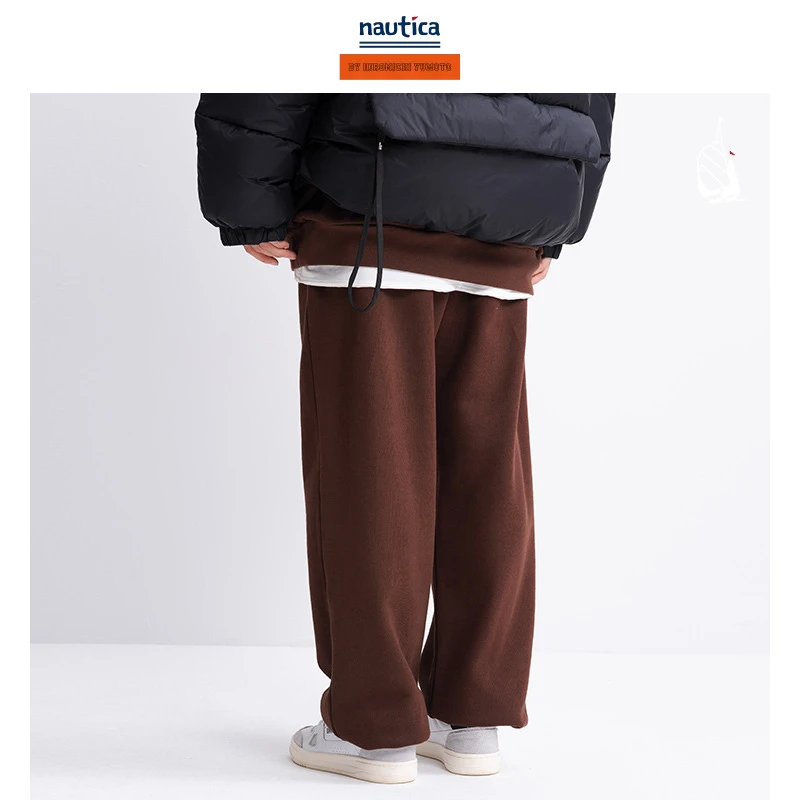 nautica 白帆汤本弘通监制时尚百搭日系中性休闲针织卫裤HYKW3420