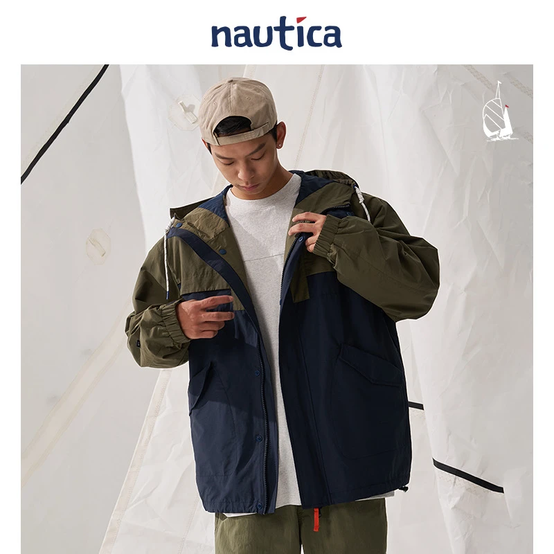 nautica白帆 日系户外撞色薄夹克潮流外套JW4311雅丹风