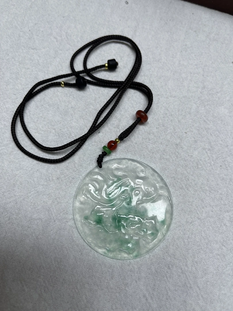 【闪购商品】牡丹山水圆牌   吊坠未镶嵌A09