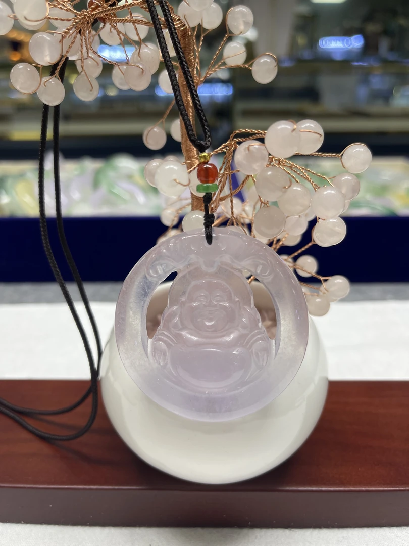 【闪购商品】起胶淡紫心中有佛吊坠未镶嵌A04