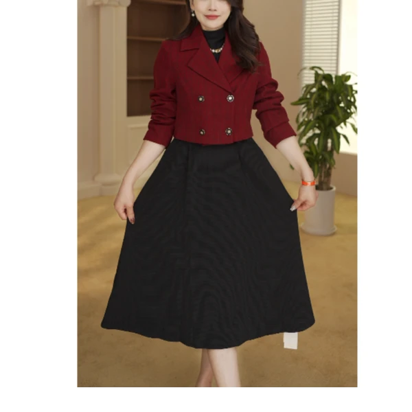 A011时尚女装连衣裙套装2024秋新款爆款简约西装外套裙子两件套