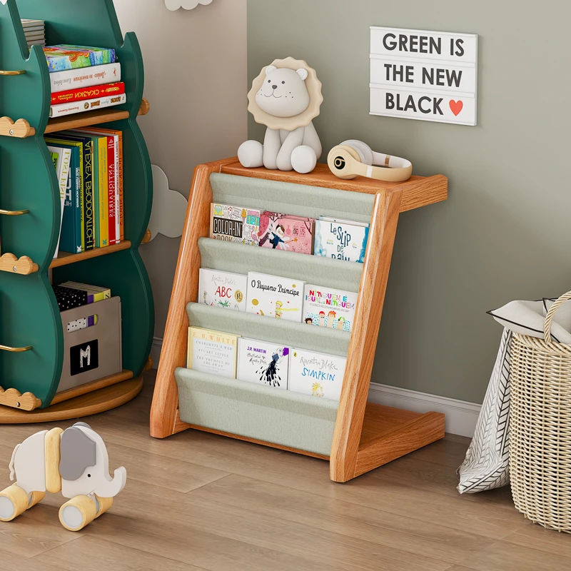 全实木儿童书架收纳架客厅置物架幼儿园落地绘本架宝宝阅读小书柜