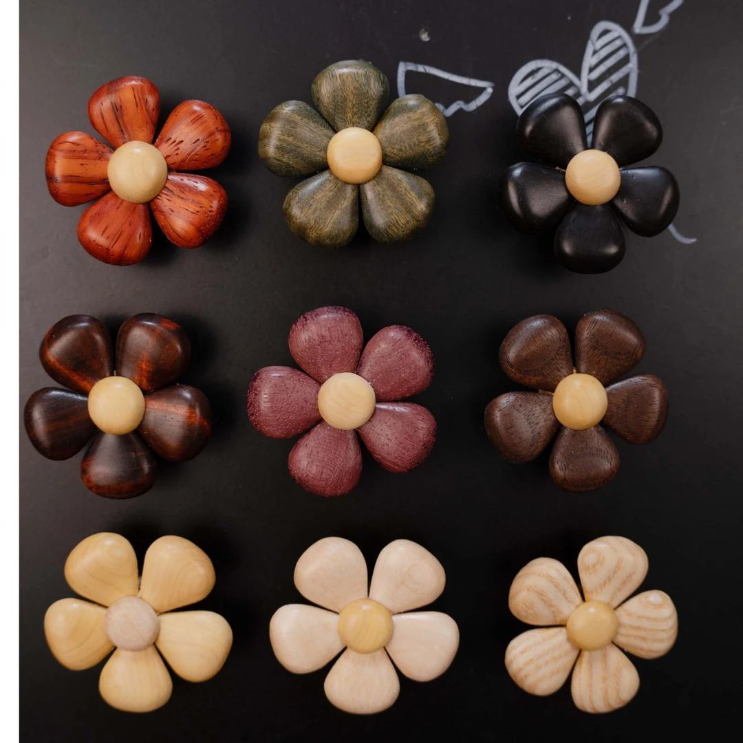 实木创意花朵冰箱贴礼品治愈原创氛围感纯手工