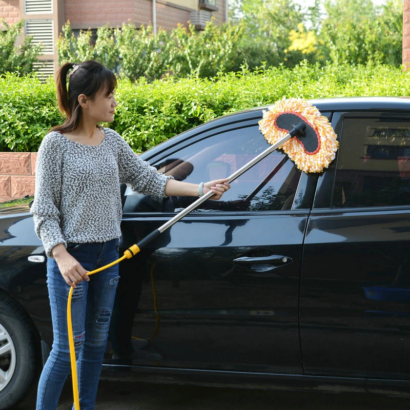 涵一洋可通水洗车拖把家用喷水棉线软毛刷不伤车长柄专用通水刷子