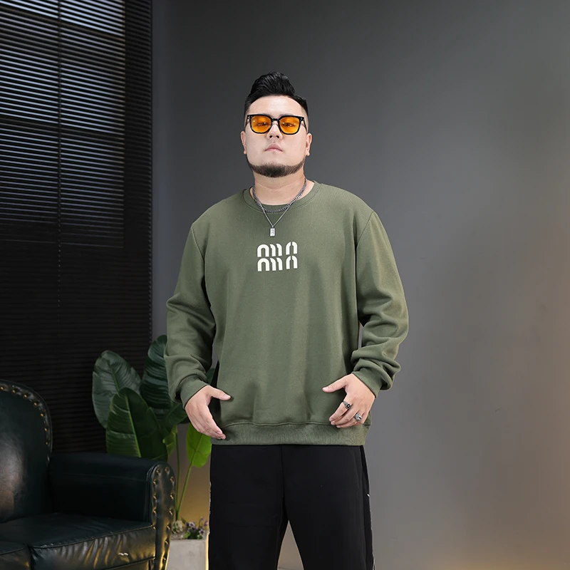 秋冬新款加绒卫衣胖子加肥加大宽松舒适休闲潮流男士长袖PB430479