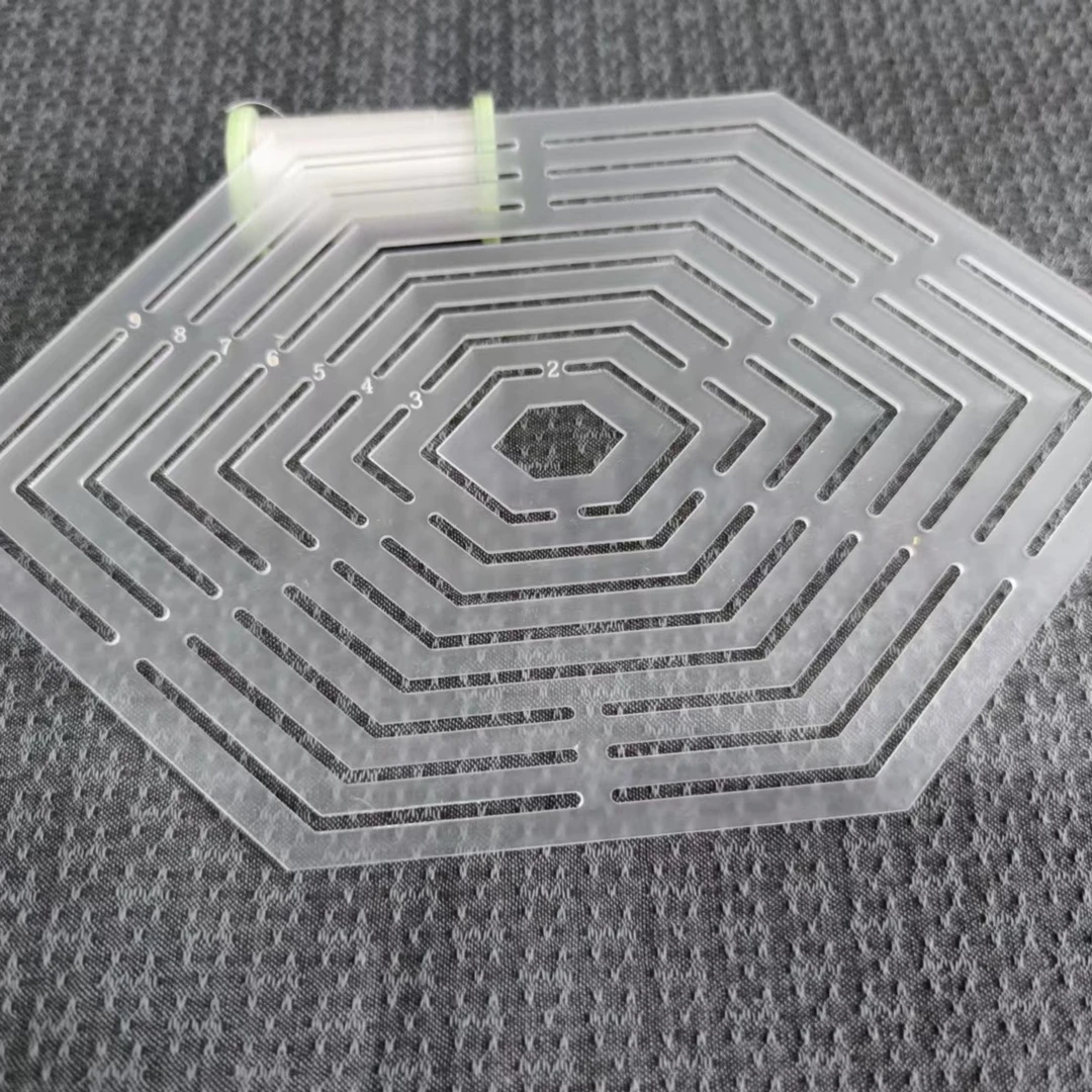透明多用扁六边形135°尺子工具模板画图制图DIY手工用