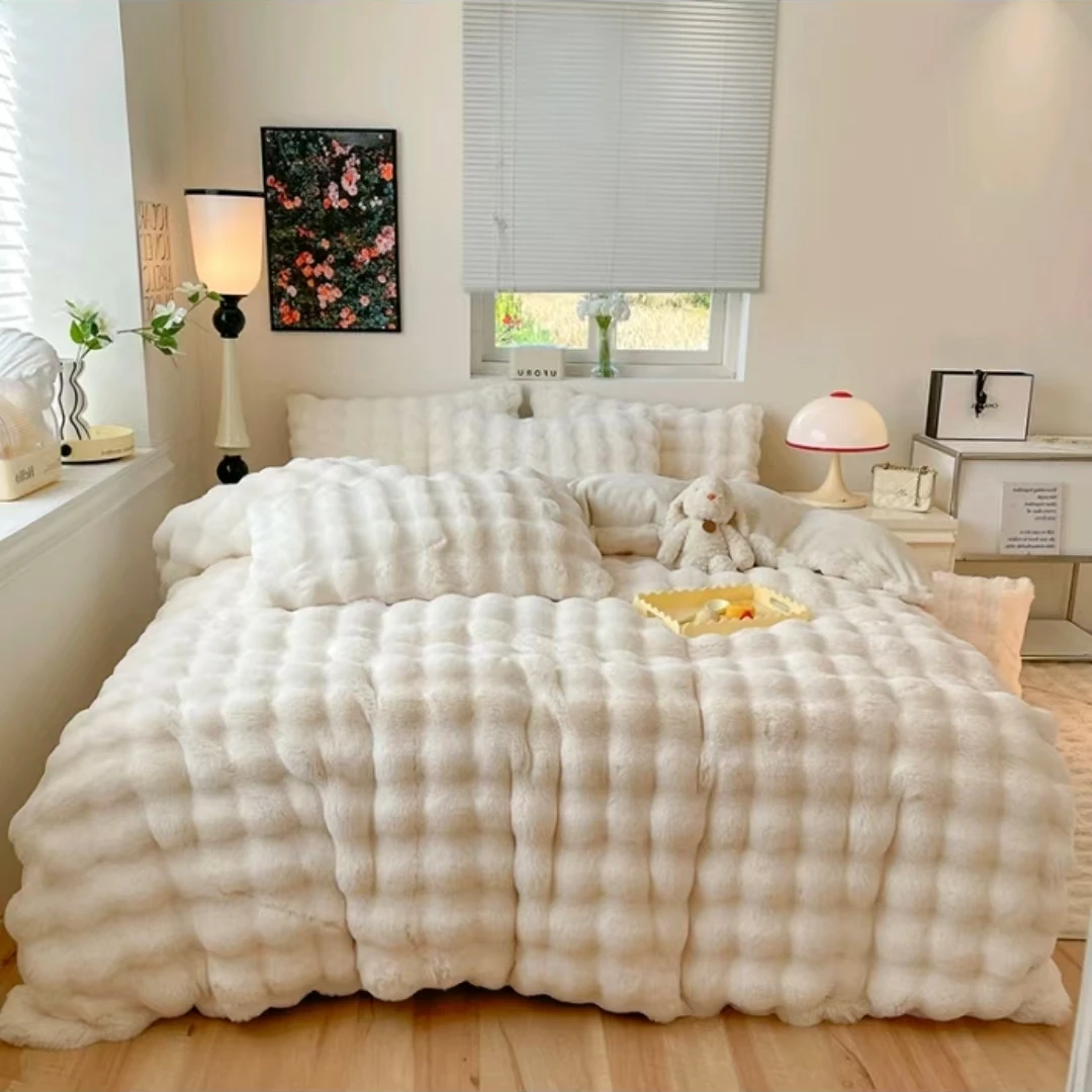 【精品玛雅泡泡绒】高端高克重绒家用时尚套件床上用品